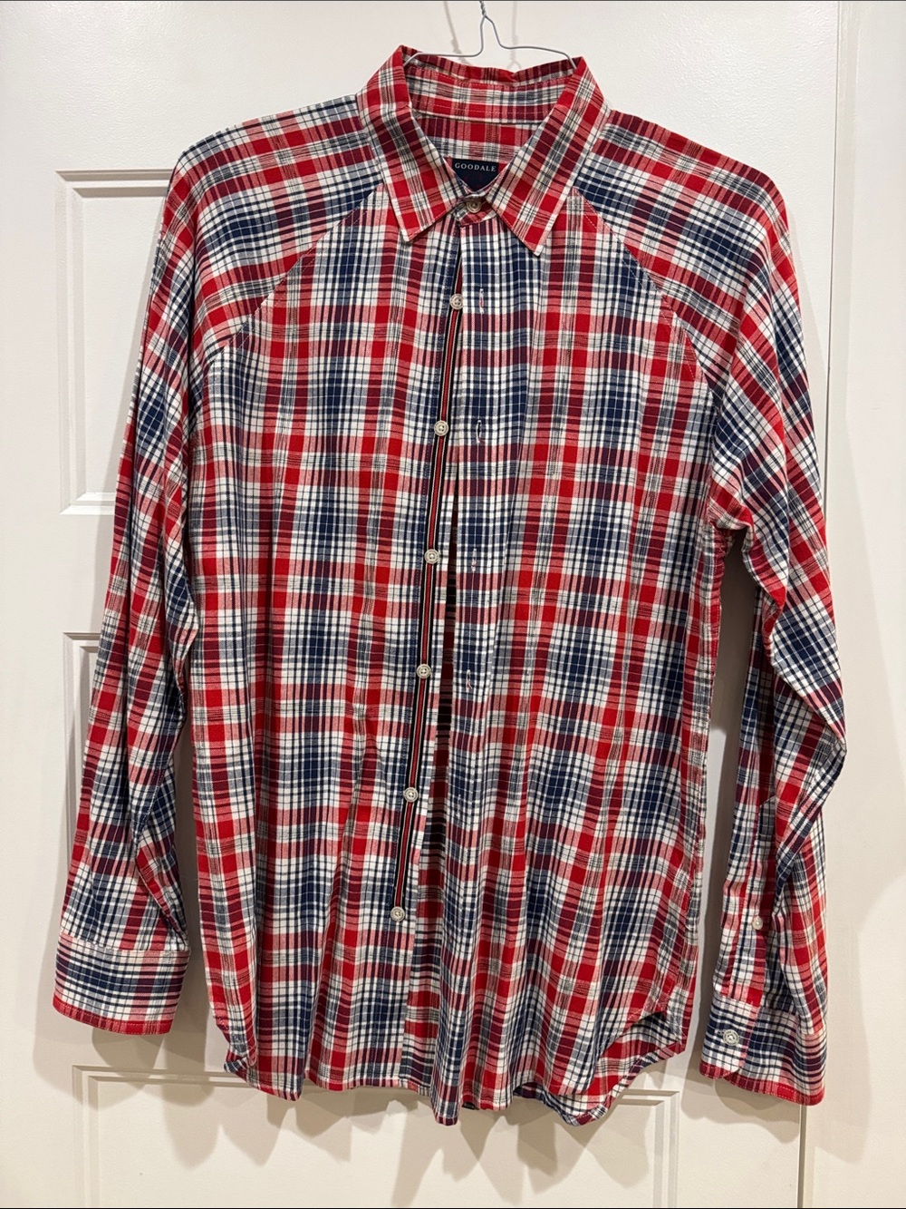 Goodale Red & Navy Plaid Long-Sleeve Button-Down Shirt